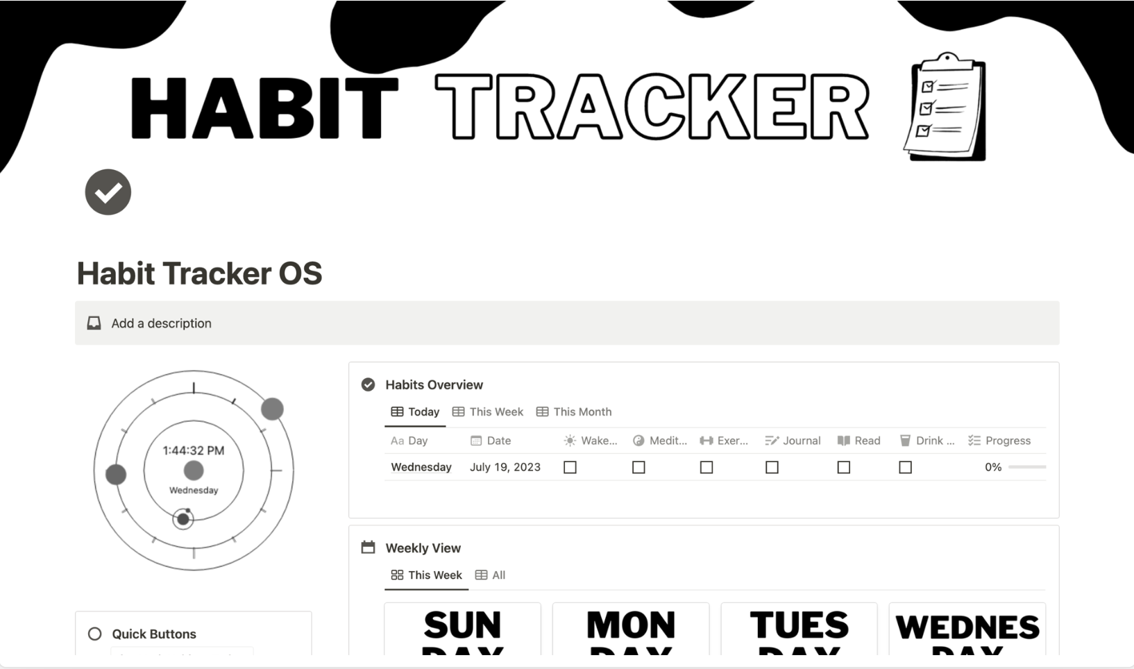 Daily Habit Tracker by Simple Notion