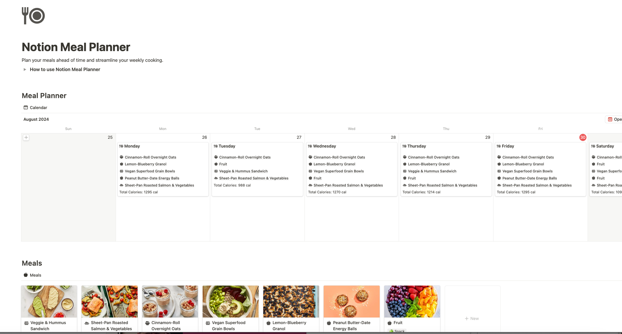 Weekly Meal Planner by Notion Official