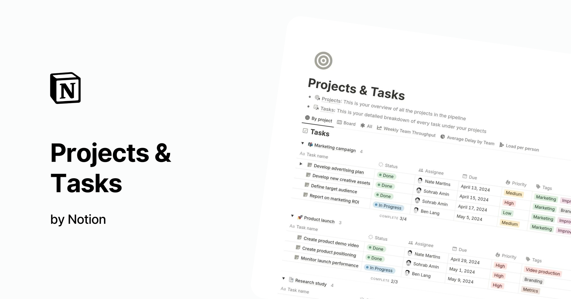 Notionhood Project Management Template