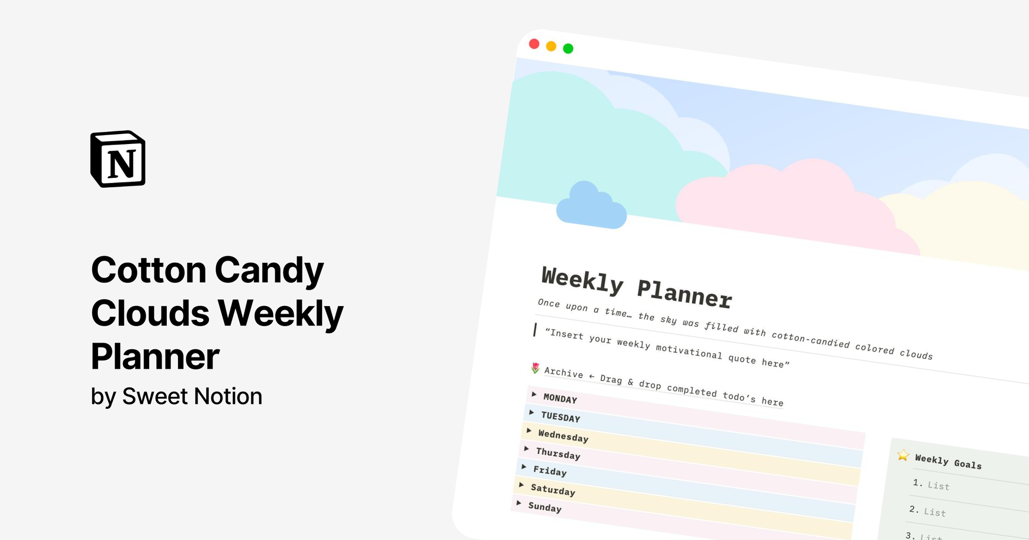 Minimalist Weekly Planner by Notion Minimal