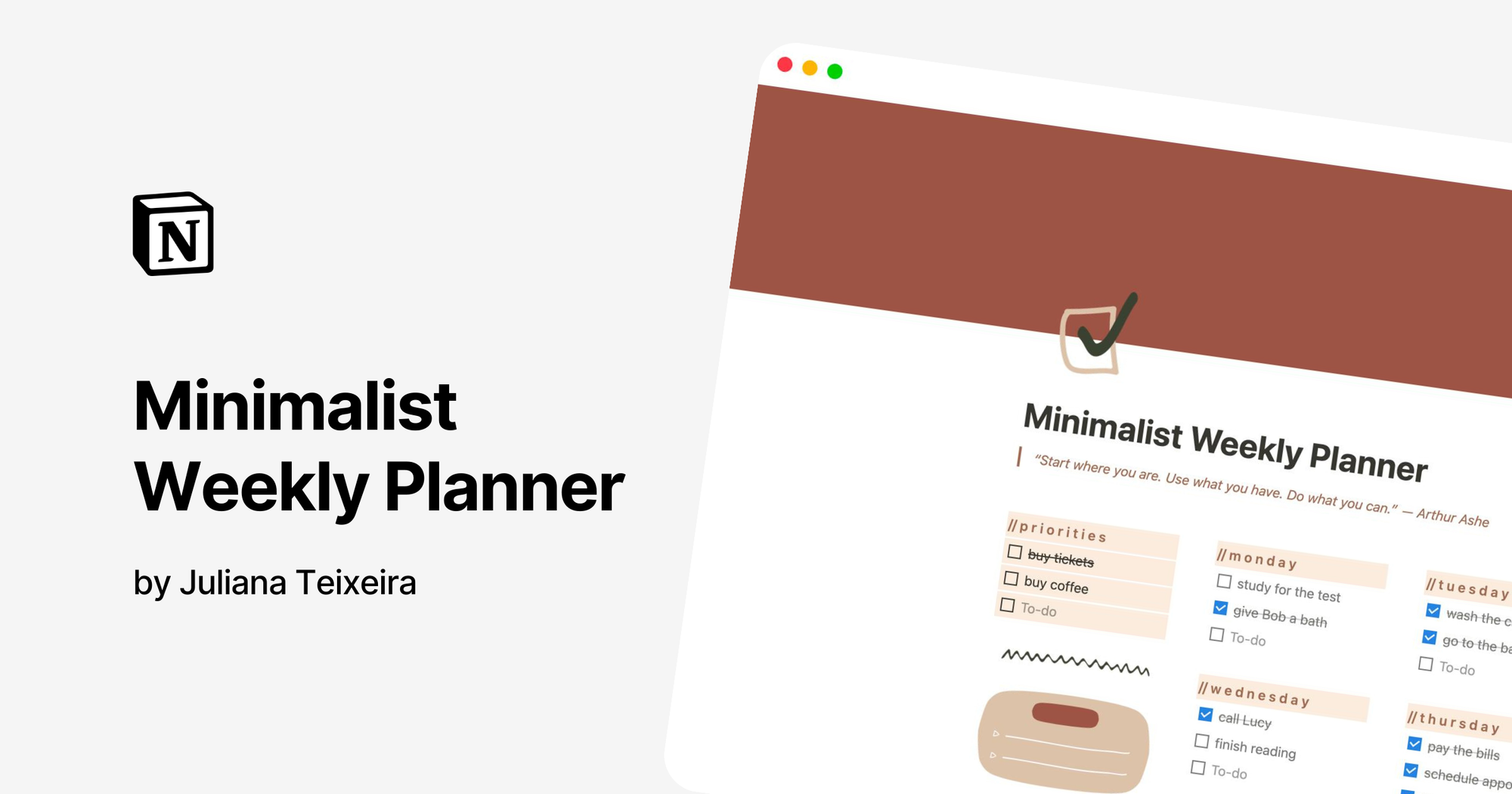 Academic Weekly Planner by Student Notion