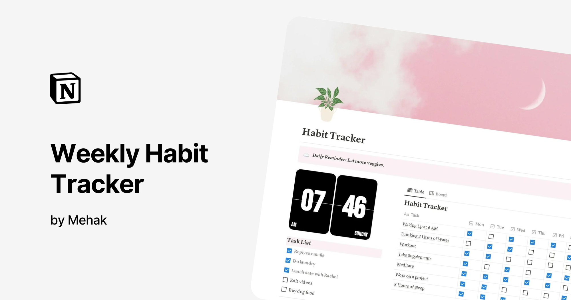 Simple Weekly Planner by Notion Library