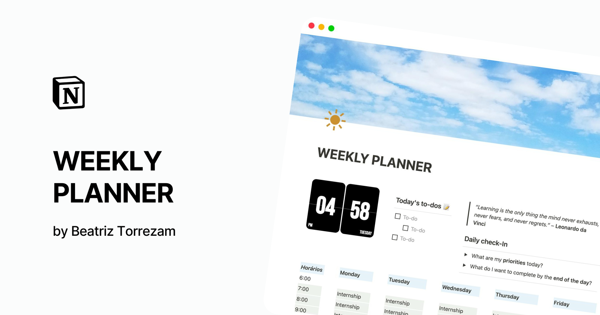 Professional Weekly Planner by Notion Pro