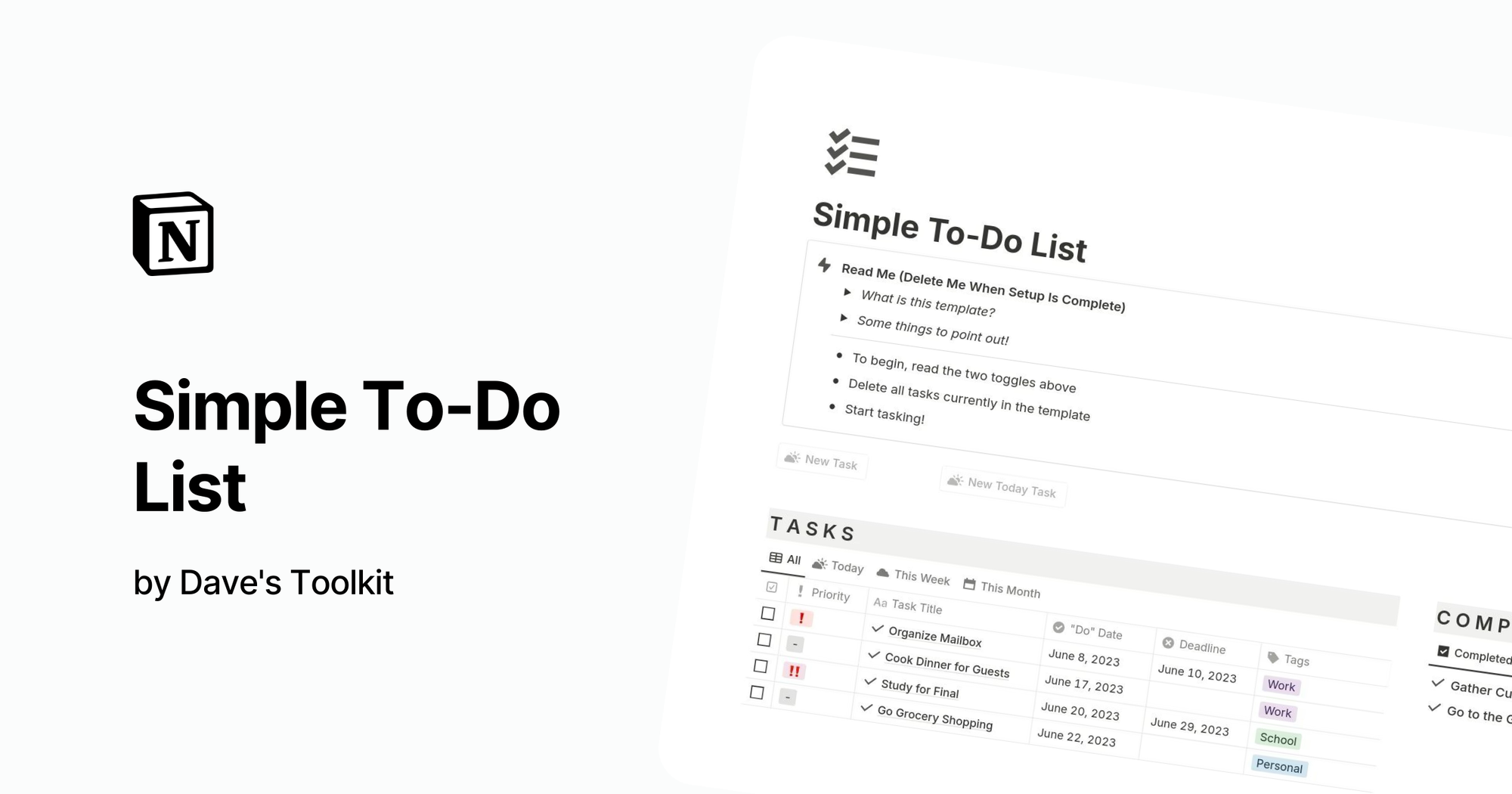 Simple Project Task List by Notion Projects